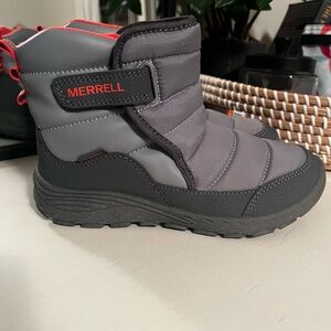 Merrell Kids Black and Red Snow Boots